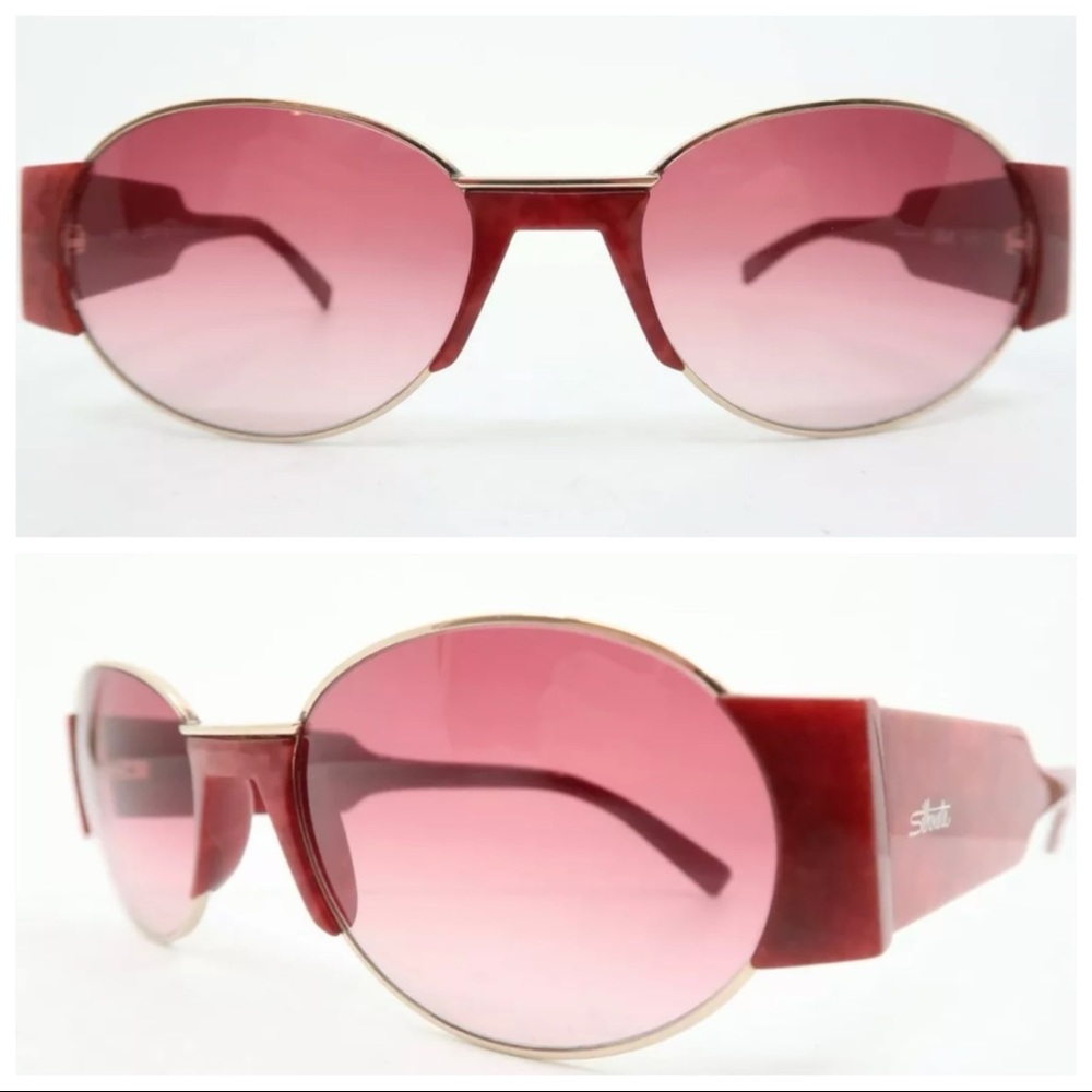 Vintage 1990s Silhouette Sunglasses, Mottled Pink, Mod 8019, Made in Austria